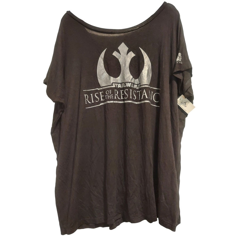 Disney Star Wars Rise of the Resistance Galaxy's Edge Shirt Black Silver XL NWT